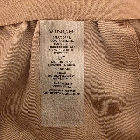 Vince Crushed Satin Pleated Shorts Champagne L NWT MSRP $245 - Picture 2 of 9